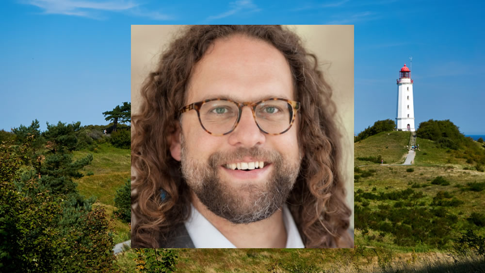 Jascha Rohr a maják Domburch na ostrově Hiddensee