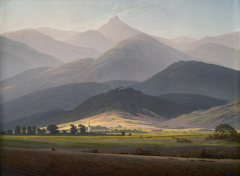 C. D. Friedrich, Krkonoše / Obří hory (pohled z polské strany), 1810